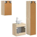 vidaXL Sada kúpeľňového nábytku 3 ks Dub sonoma 33 x 34,5 x 160 cm – Obrázok 7