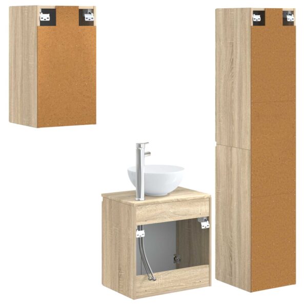 vidaXL Sada kúpeľňového nábytku 3 ks Dub sonoma 33 x 34,5 x 160 cm – Obrázok 7