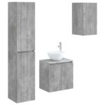 vidaXL Sada kúpeľňového nábytku 3 ks Betónovo sivá 33 x 34,5 x 160 cm – Obrázok 2