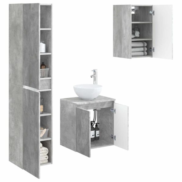 vidaXL Sada kúpeľňového nábytku 3 ks Betónovo sivá 33 x 34,5 x 160 cm – Obrázok 3