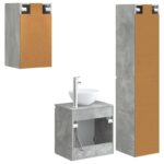 vidaXL Sada kúpeľňového nábytku 3 ks Betónovo sivá 33 x 34,5 x 160 cm – Obrázok 7