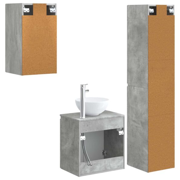 vidaXL Sada kúpeľňového nábytku 3 ks Betónovo sivá 33 x 34,5 x 160 cm – Obrázok 7
