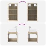vidaXL Sada kúpeľňového nábytku 3 ks Dub sonoma 33 x 34,5 x 160 cm – Obrázok 11