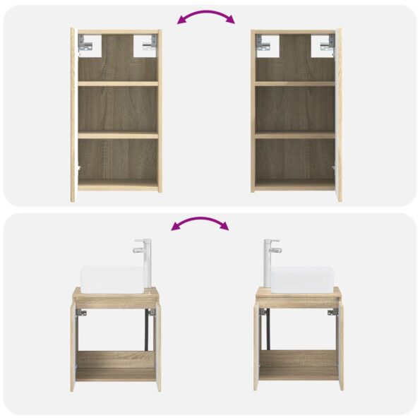 vidaXL Sada kúpeľňového nábytku 3 ks Dub sonoma 33 x 34,5 x 160 cm – Obrázok 11