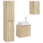 vidaXL Sada kúpeľňového nábytku 3 ks Dub sonoma 33 x 34,5 x 160 cm – Obrázok 2
