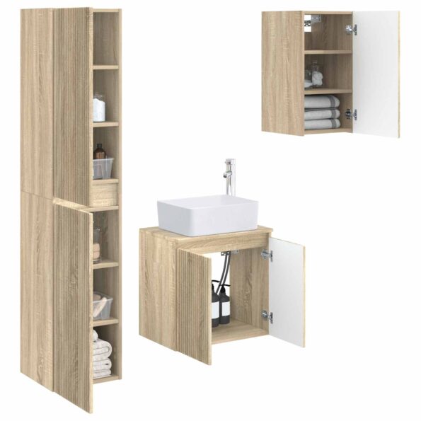 vidaXL Sada kúpeľňového nábytku 3 ks Dub sonoma 33 x 34,5 x 160 cm – Obrázok 3