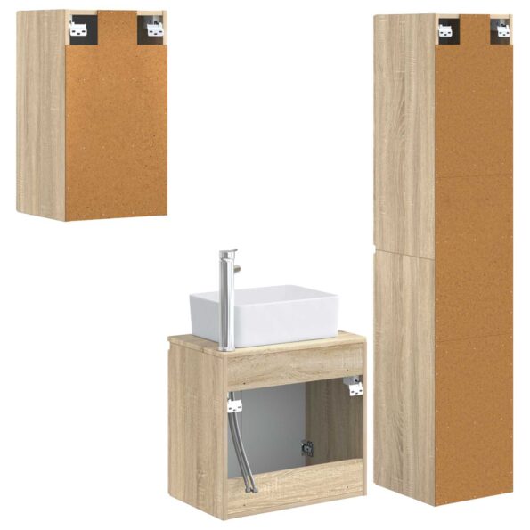 vidaXL Sada kúpeľňového nábytku 3 ks Dub sonoma 33 x 34,5 x 160 cm – Obrázok 7