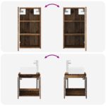 vidaXL Sada kúpeľňového nábytku 3 ks Staré drevo 33 x 34,5 x 160 cm – Obrázok 11