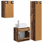 vidaXL Sada kúpeľňového nábytku 3 ks Staré drevo 33 x 34,5 x 160 cm – Obrázok 7