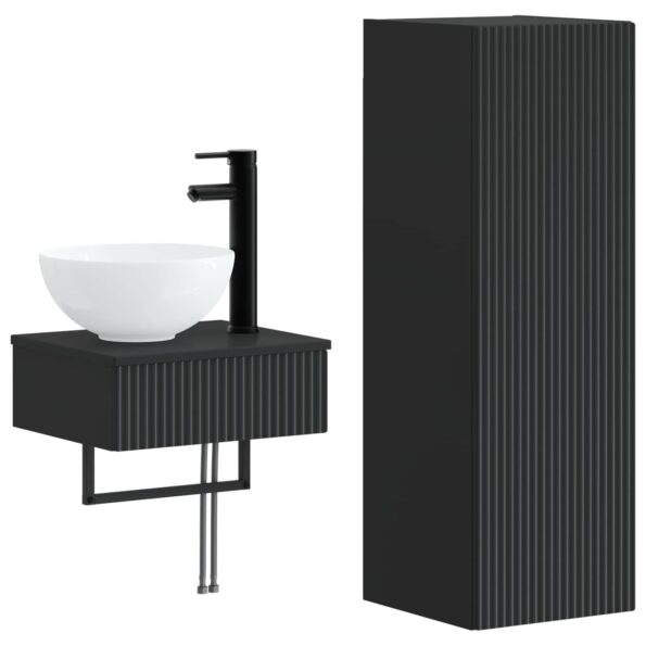 vidaXL Sada kúpeľňového nábytku 2 ks Čierna 33 x 34,5 x 100 cm – Obrázok 2