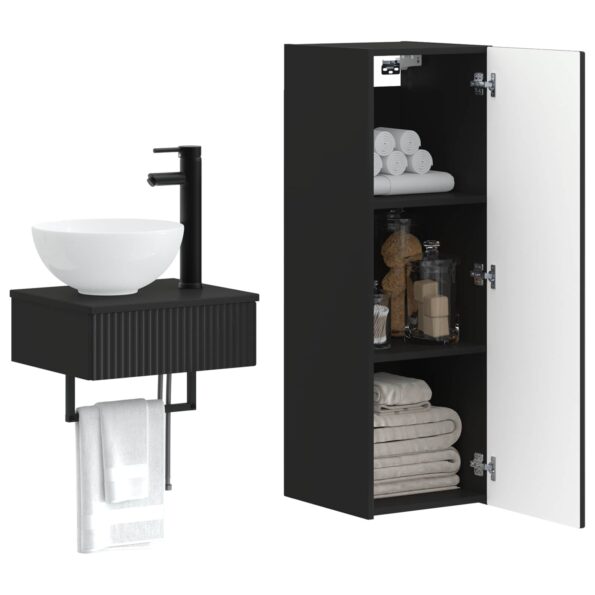 vidaXL Sada kúpeľňového nábytku 2 ks Čierna 33 x 34,5 x 100 cm – Obrázok 3