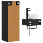 vidaXL Sada kúpeľňového nábytku 2 ks Čierna 33 x 34,5 x 100 cm – Obrázok 5
