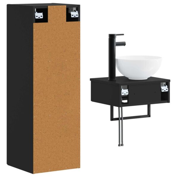 vidaXL Sada kúpeľňového nábytku 2 ks Čierna 33 x 34,5 x 100 cm – Obrázok 5