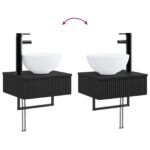 vidaXL Sada kúpeľňového nábytku 2 ks Čierna 33 x 34,5 x 100 cm – Obrázok 8