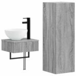 vidaXL Sada kúpeľňového nábytku 2 ks Sivý Sonoma 33 x 34,5 x 100 cm – Obrázok 2