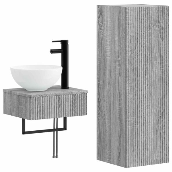 vidaXL Sada kúpeľňového nábytku 2 ks Sivý Sonoma 33 x 34,5 x 100 cm – Obrázok 2