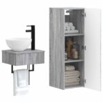 vidaXL Sada kúpeľňového nábytku 2 ks Sivý Sonoma 33 x 34,5 x 100 cm – Obrázok 3