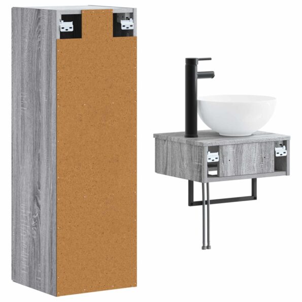 vidaXL Sada kúpeľňového nábytku 2 ks Sivý Sonoma 33 x 34,5 x 100 cm – Obrázok 5