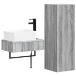 vidaXL Sada kúpeľňového nábytku 2 ks Sivý Sonoma 33 x 34,5 x 100 cm – Obrázok 2