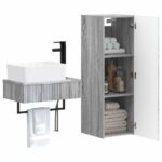 vidaXL Sada kúpeľňového nábytku 2 ks Sivý Sonoma 33 x 34,5 x 100 cm – Obrázok 3