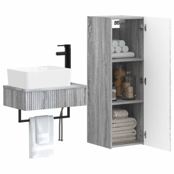 vidaXL Sada kúpeľňového nábytku 2 ks Sivý Sonoma 33 x 34,5 x 100 cm – Obrázok 3