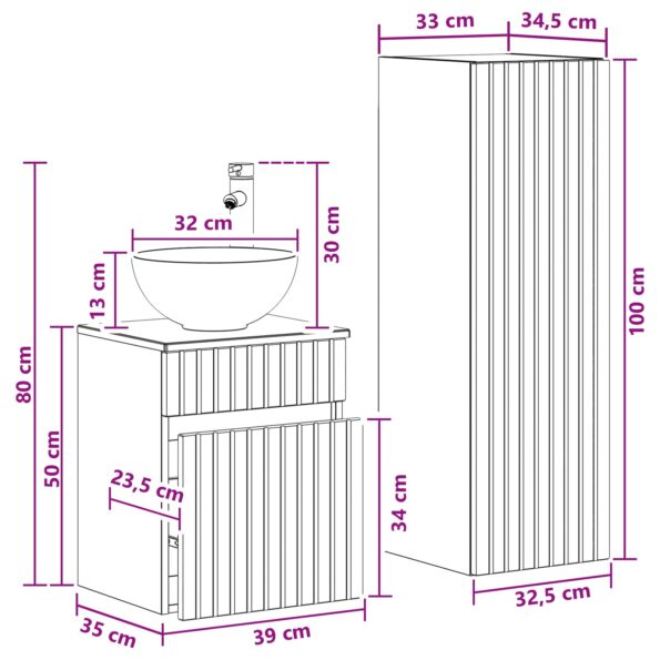 vidaXL Sada kúpeľňového nábytku 2 ks Biela 33 x 34,5 x 100 cm – Obrázok 10