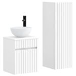 vidaXL Sada kúpeľňového nábytku 2 ks Biela 33 x 34,5 x 100 cm – Obrázok 2