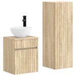 vidaXL Sada kúpeľňového nábytku 2 ks Dub sonoma 33 x 34,5 x 100 cm – Obrázok 2