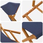 vidaXL Lehátko 4 pcs 3 Poloha Masívne eukalyptové drevo Modrá – Obrázok 5