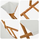 vidaXL Lehátko 4 pcs 3 Poloha Masívne eukalyptové drevo Krémová – Obrázok 5