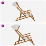 vidaXL Lehátko 4 pcs 3 Poloha Masívne eukalyptové drevo Krémová – Obrázok 7