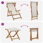 vidaXL Lehátko 4 pcs 3 Poloha Masívne eukalyptové drevo Krémová – Obrázok 8