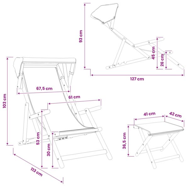 vidaXL Lehátko 4 pcs 3 Poloha Masívne eukalyptové drevo Zelená – Obrázok 10