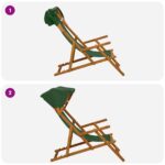 vidaXL Lehátko 2 pcs 3 Poloha Masívne eukalyptové drevo Zelená – Obrázok 9
