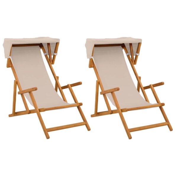 vidaXL Lehátko 2 pcs 3 Poloha Masívne eukalyptové drevo Béžová – Obrázok 2