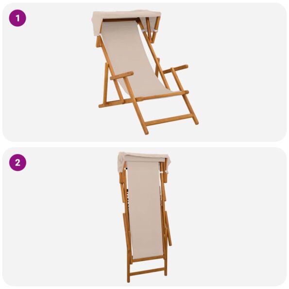 vidaXL Lehátko 2 pcs 3 Poloha Masívne eukalyptové drevo Béžová – Obrázok 8