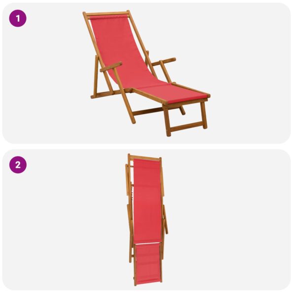 vidaXL Skladací lehátko 2 pcs 3 Poloha Masívne eukalyptové drevo – Obrázok 8