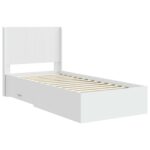 vidaXL Posteľový rám s úložným priestorom a čelom Biela 90 x 190 cm – Obrázok 4