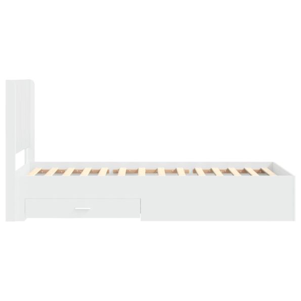 vidaXL Posteľový rám s úložným priestorom a čelom Biela 90 x 190 cm – Obrázok 7