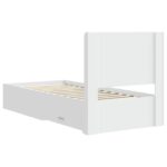 vidaXL Posteľový rám s úložným priestorom a čelom Biela 90 x 190 cm – Obrázok 8