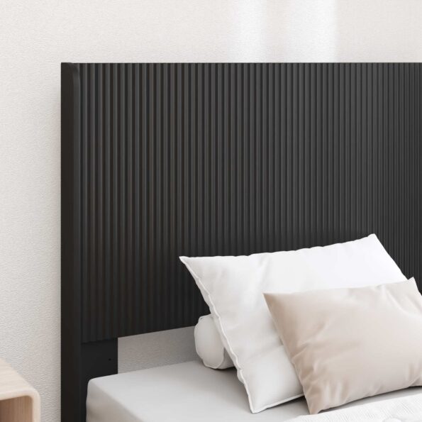 vidaXL Posteľový rám s úložným priestorom a čelom Čierna 75 x 190 cm – Obrázok 3