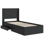 vidaXL Posteľový rám s úložným priestorom a čelom Čierna 75 x 190 cm – Obrázok 5