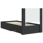 vidaXL Posteľový rám s úložným priestorom a čelom Čierna 75 x 190 cm – Obrázok 8