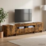 vidaXL 5-dielny LED TV kabinet Dymový dub Kompozitné drevo