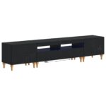 vidaXL 3-dielny LED TV stolík Čierna Kompozitné drevo – Obrázok 2