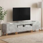 vidaXL 3-dielny LED TV stolík Betónovo sivá Kompozitné drevo