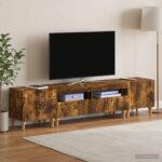 vidaXL 3-dielny LED TV stolík Dymový dub Kompozitné drevo – Obrázok 3