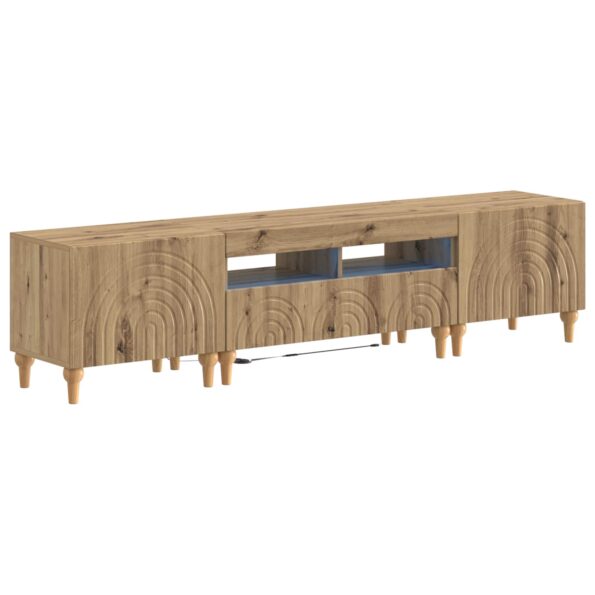 vidaXL 3-dielny LED TV stolík Dub artisan Kompozitné drevo – Obrázok 2