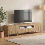 vidaXL 3-dielny LED TV stolík Dub artisan Kompozitné drevo – Obrázok 3
