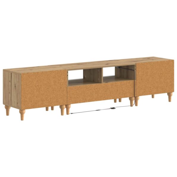 vidaXL 3-dielny LED TV stolík Dub artisan Kompozitné drevo – Obrázok 6